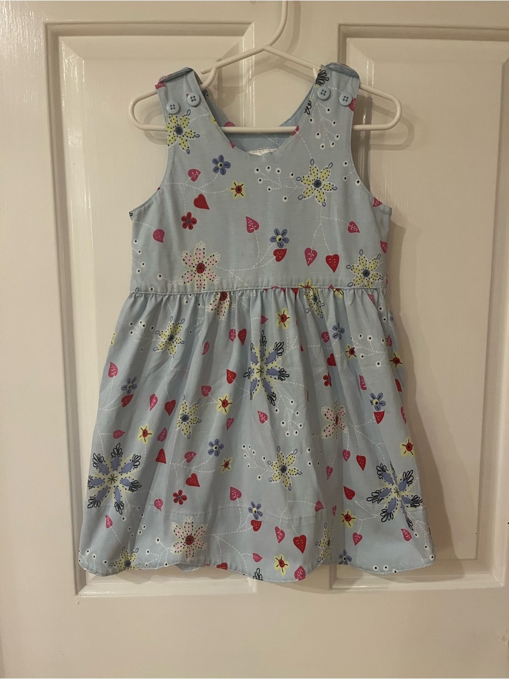 Hanna Andersson Light Blue Floral & Heart Print Dress